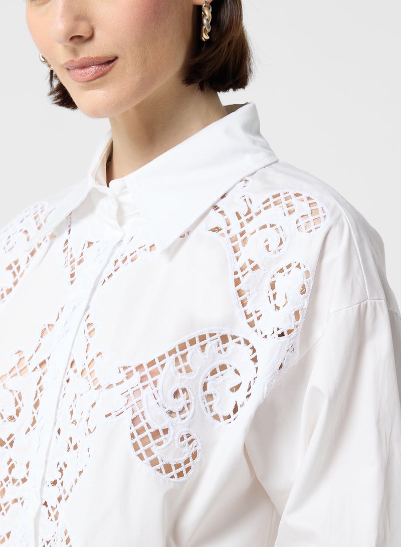 ELLA Lace Button Down Shirt - Image 3