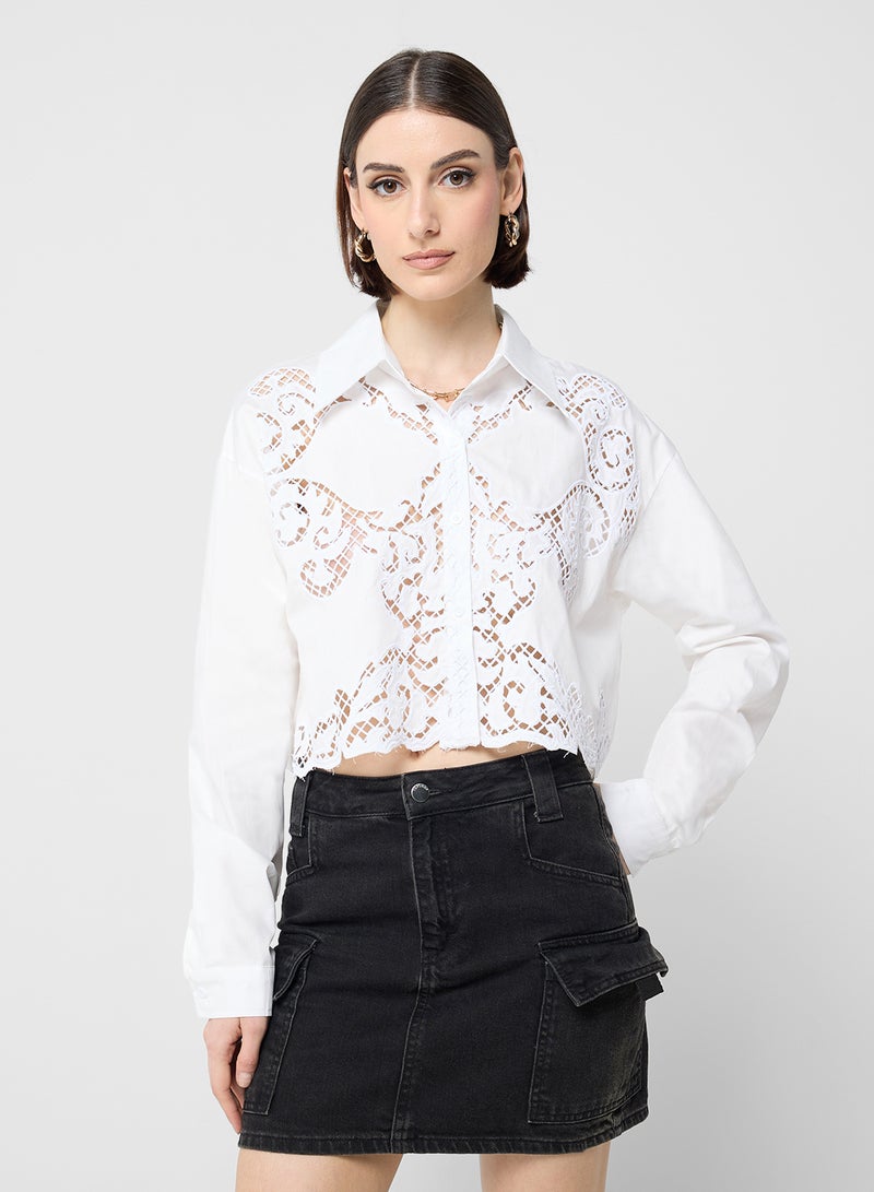 ELLA Lace Button Down Shirt - Image 1
