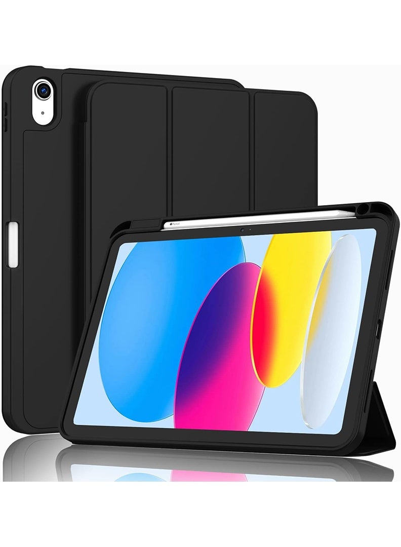 Theodor Case Compatible with iPad (A16) 11th Gen 11 Inch 2025/10th Gen 10.9 Inch 2022 Smart Case with Pencil Holder, Protective Case with Soft TPU Back, Auto Sleep/Wake Cover, Black - Image 1