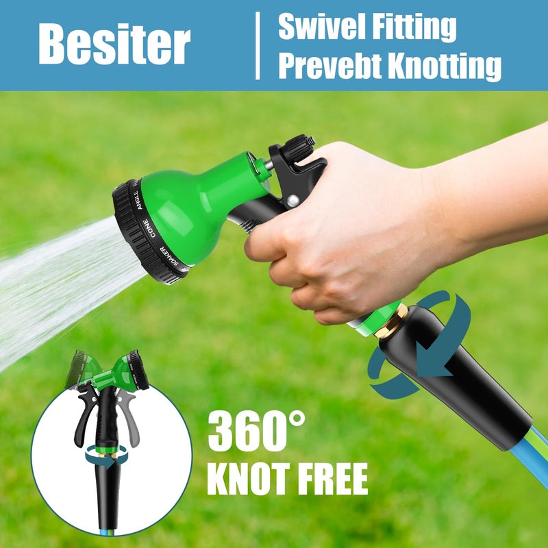 Besiter Short Garden Hose 5/8â€ 5FT: Burst-Resistant Water Hose with Sturdy Brass Fittings - Lead-Free Hose for Car Washing Pet Bathing - Lightweight for Outside Campers RV, Car Wash, Watering, Green - Image 3