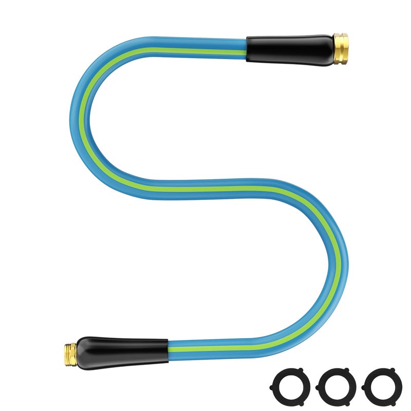 Besiter Short Garden Hose 5/8â€ 5FT: Burst-Resistant Water Hose with Sturdy Brass Fittings - Lead-Free Hose for Car Washing Pet Bathing - Lightweight for Outside Campers RV, Car Wash, Watering, Green - Image 1