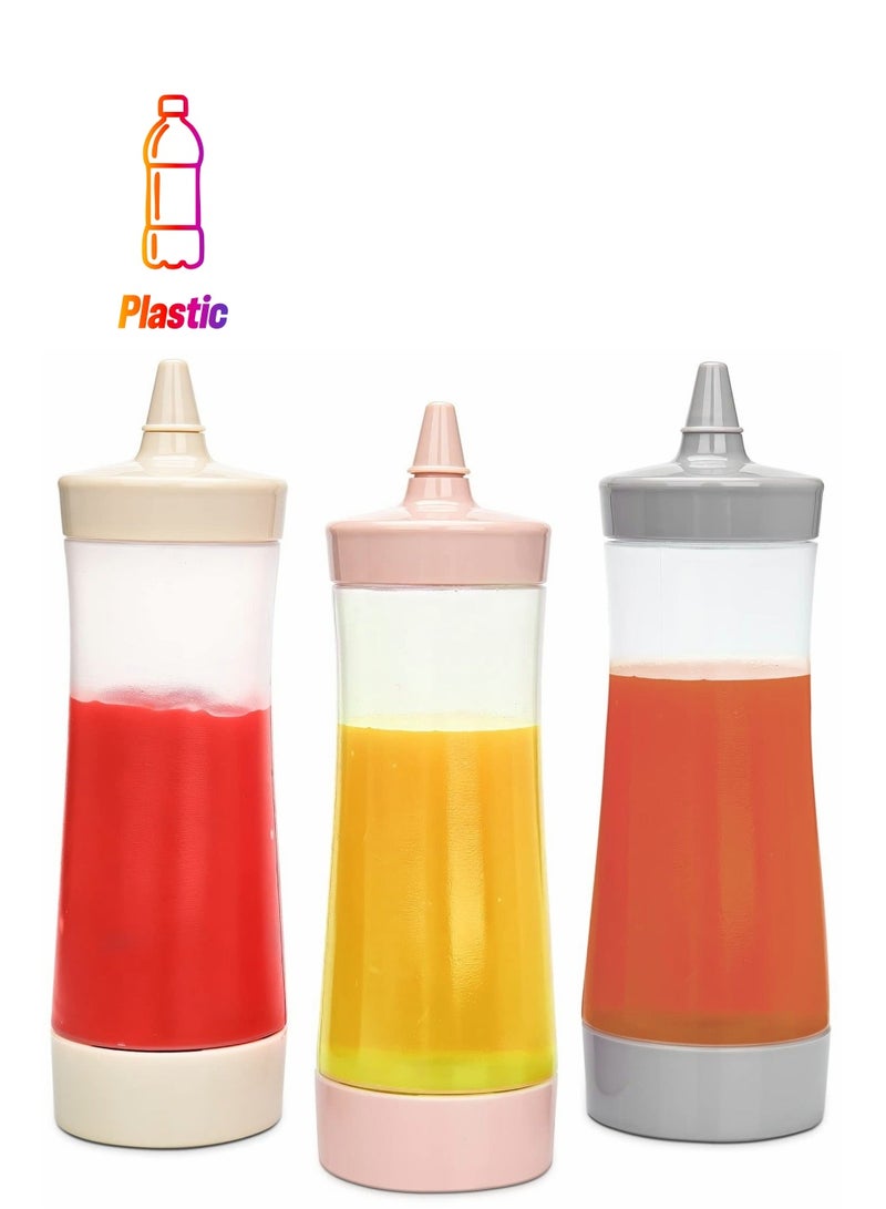 Porous Squeeze Bottles, Leak Proof Refillable Condiment Container for Kitchen Use, Salad Dressings, top dispensers ketchup mustard mayo hot sauces olive oil(12 oz) - Image 1