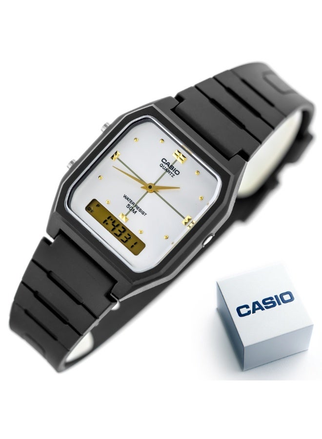 CASIO Analog‑Digital Men's Watch AW‑48HE‑7AVDF, 38.4 mm Silver Dial, Resin Case & Resin Band, 50 m Water Resistance - Image 3