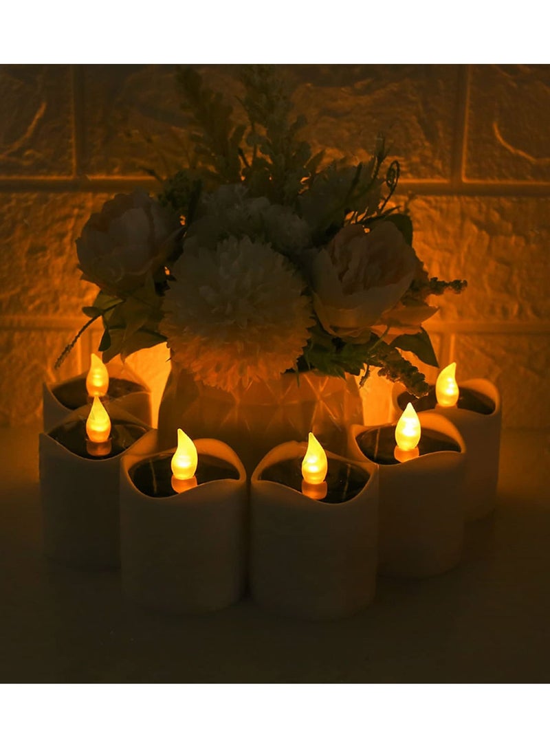 Solar LED Tealight Candles, 6 PCS Flameless Lights with Soft Flicker, Waterproof Rechargeable Lamps for Outdoor Events, Warm White Illumination for Home Decor - Image 5