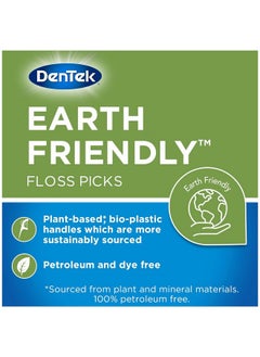 Dentek Earth Friendly Floss Picks, Organic Plant-Based Bio-Plastic Handles, Mint 60 Count (Pack Of 2)  - Image 2