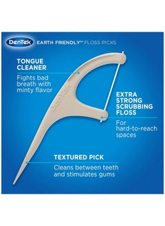 Dentek Earth Friendly Floss Picks, Organic Plant-Based Bio-Plastic Handles, Mint 60 Count (Pack Of 2)  - Image 4