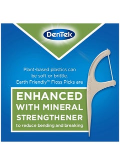 Dentek Earth Friendly Floss Picks, Organic Plant-Based Bio-Plastic Handles, Mint 60 Count (Pack Of 2)  - Image 3
