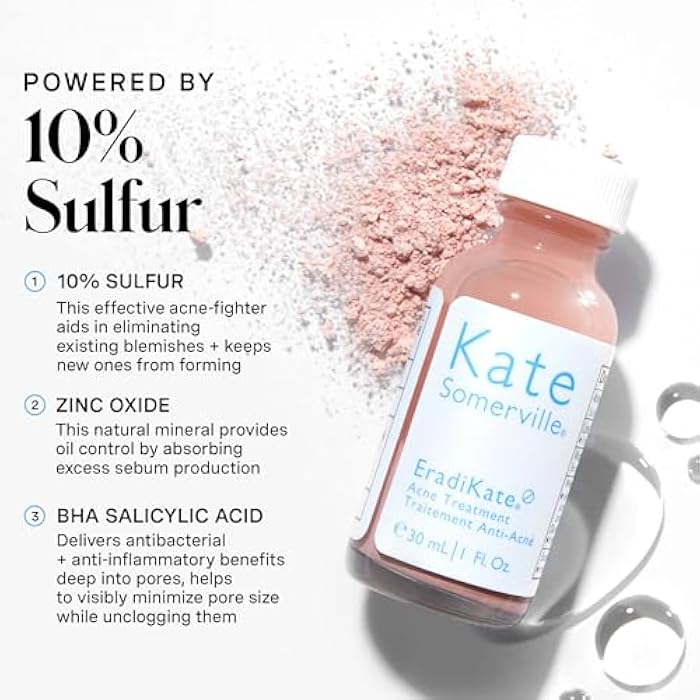 Kate Somerville EradiKate Acne Treatment - Clinically Formulated 10% Sulfur and BHA Spot Treatment – Clears Pimples, Cleans Pores and Prevents Breakouts, 1 Fl Oz - Image 2