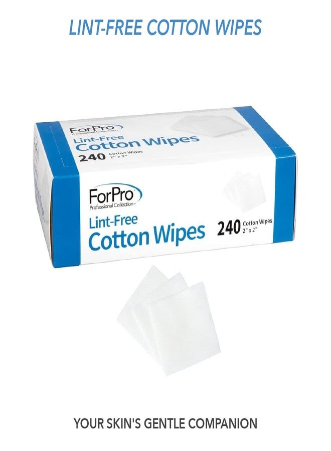 ForPro Professional Collection مناديل قطنية خالية من الوبر من مجموعة فور برو الاحترافية، قطن نقي 100%، 2" × 2"، بيضاء، 240 قطعة - Image 4