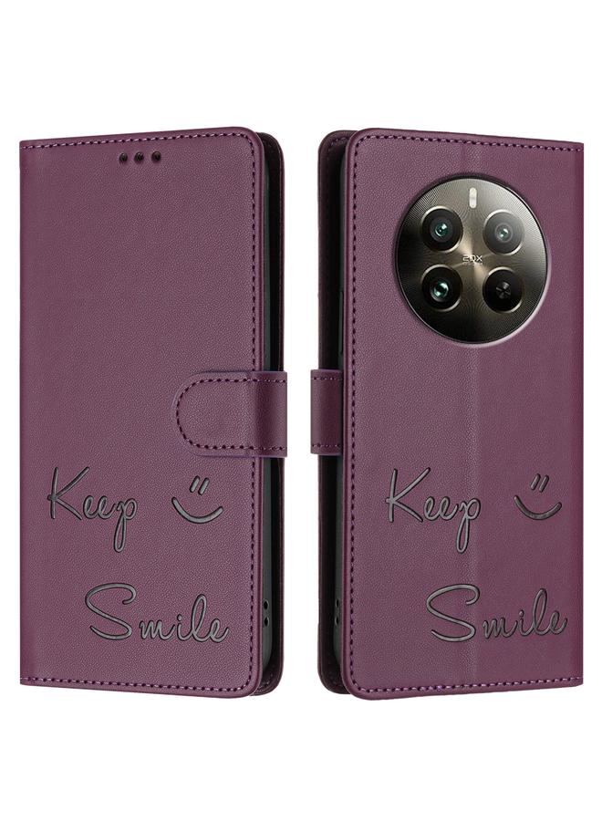 إيروريكس جراب لهاتف Realme 12 Pro / 12 Pro+ 5G جراب هاتف جلدي بنقش ابتسامة عالمية بتقنية RFID - Image 3