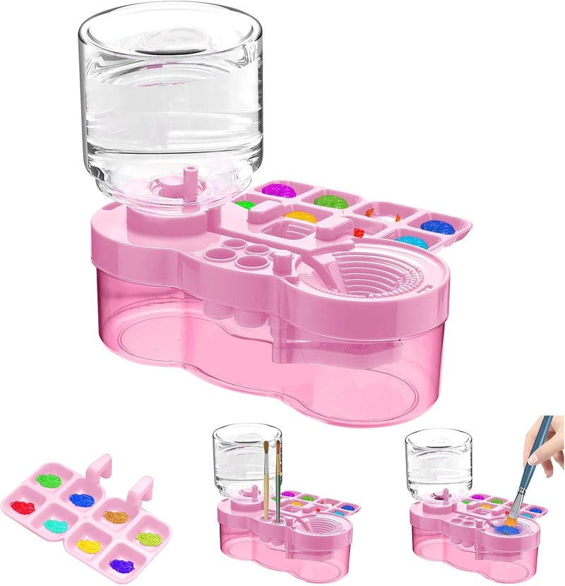 Luoshi منظف فرشاة الطلاء LUOSHI مع جهاز شطف فرشاة ودائرة مياه وأداة رسم مع حامل فرشاة وموصل شطف فرشاة للبالغين والفنانين والأطفال - Image 1