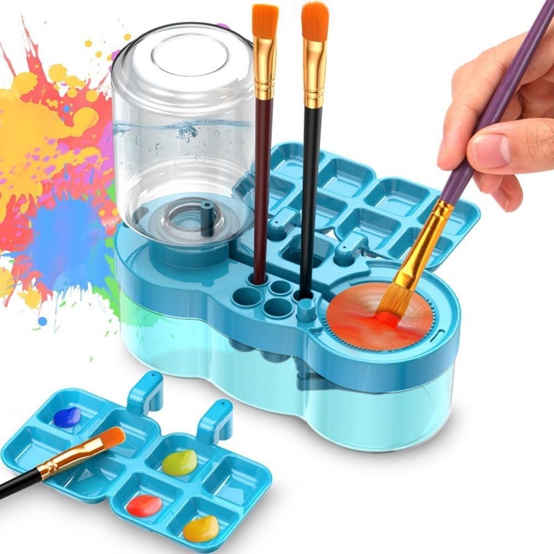 Luoshi منظف فرشاة الطلاء LUOSHI مع جهاز شطف فرشاة ودائرة مياه وأداة رسم مع حامل فرشاة وموصل شطف فرشاة للبالغين والفنانين والأطفال - Image 4