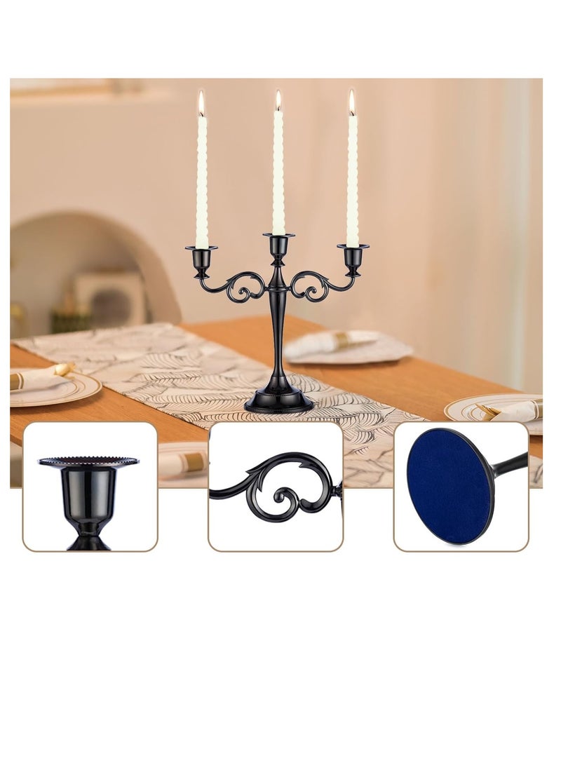general 3 Arms Decorative Candle Holder For Wedding and Candlelight Dinner Black - Image 2