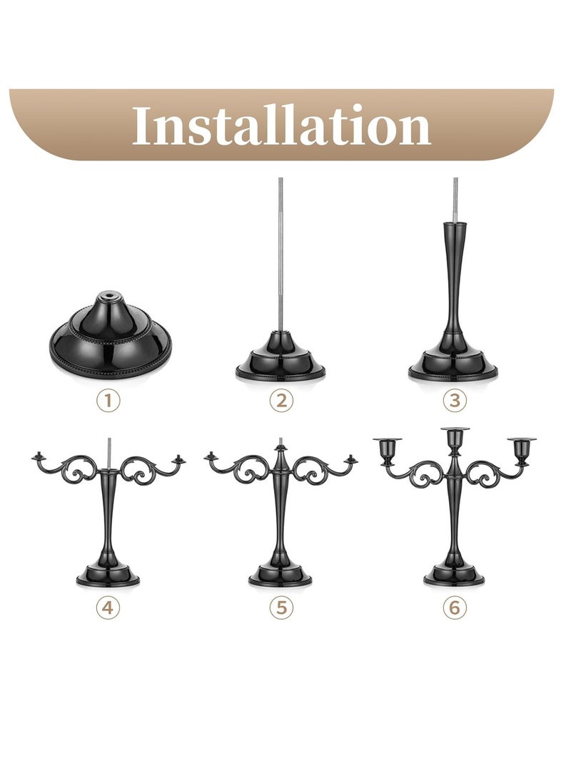 general 3 Arms Decorative Candle Holder For Wedding and Candlelight Dinner Black - Image 4