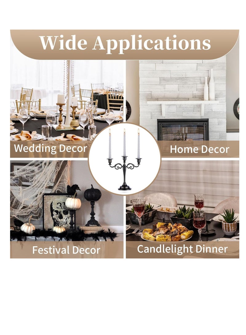 general 3 Arms Decorative Candle Holder For Wedding and Candlelight Dinner Black - Image 5