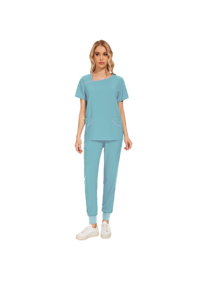 NIBEMINENT Women's Solid Work Thin Casual And Comfortable Nursing Uniform, Color Blocking Design - Image 1