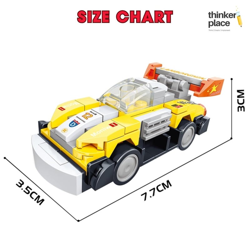 ThinkerPlace 8-in-1 Super Racing Car Pioneer (99 Pieces) | Learn About Speed | Building Block Set for Kids Age 6+ | STEM Educational Toy | Build, Collect & Create Mega Robot | Science & Learning Toy - Image 5
