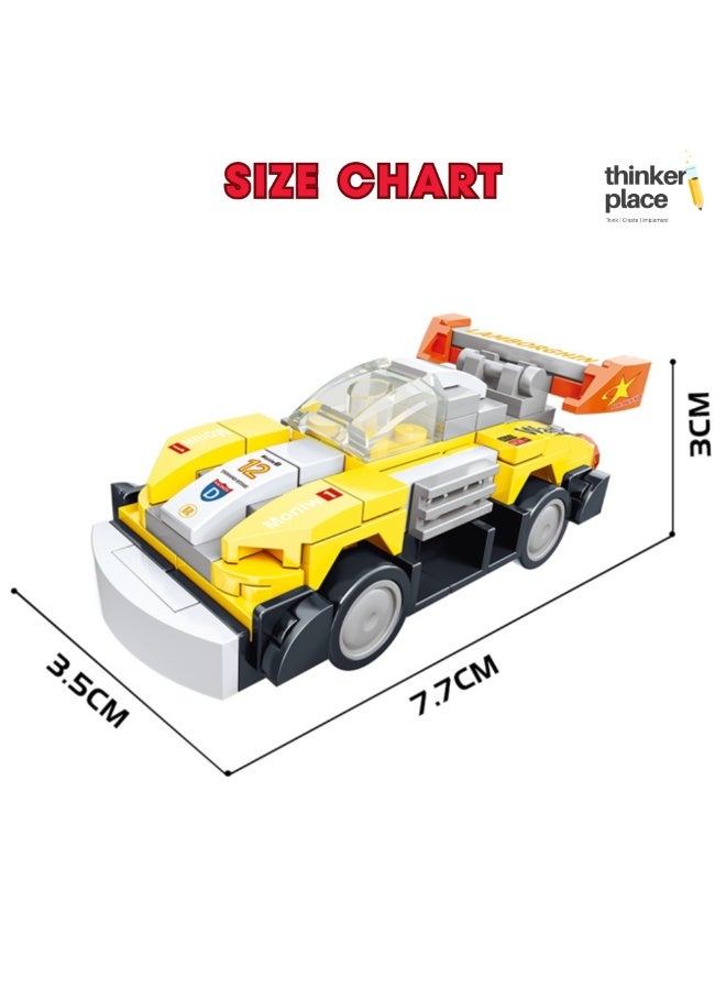 ThinkerPlace 8-in-1 Super Racing Car Pioneer (99 Pieces) | Learn About Speed | Building Block Set for Kids Age 7+ | STEM Educational Toy | Build, Collect & Create Mega Robot | Science & Learning Toy - Image 4