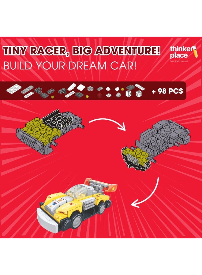 ThinkerPlace 8-in-1 Super Racing Car Pioneer (99 Pieces) | Learn About Speed | Building Block Set for Kids Age 7+ | STEM Educational Toy | Build, Collect & Create Mega Robot | Science & Learning Toy - Image 5