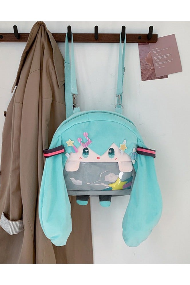 general Cute girl plush bag backpack student campus backpack transparent crossbody bag - Image 1