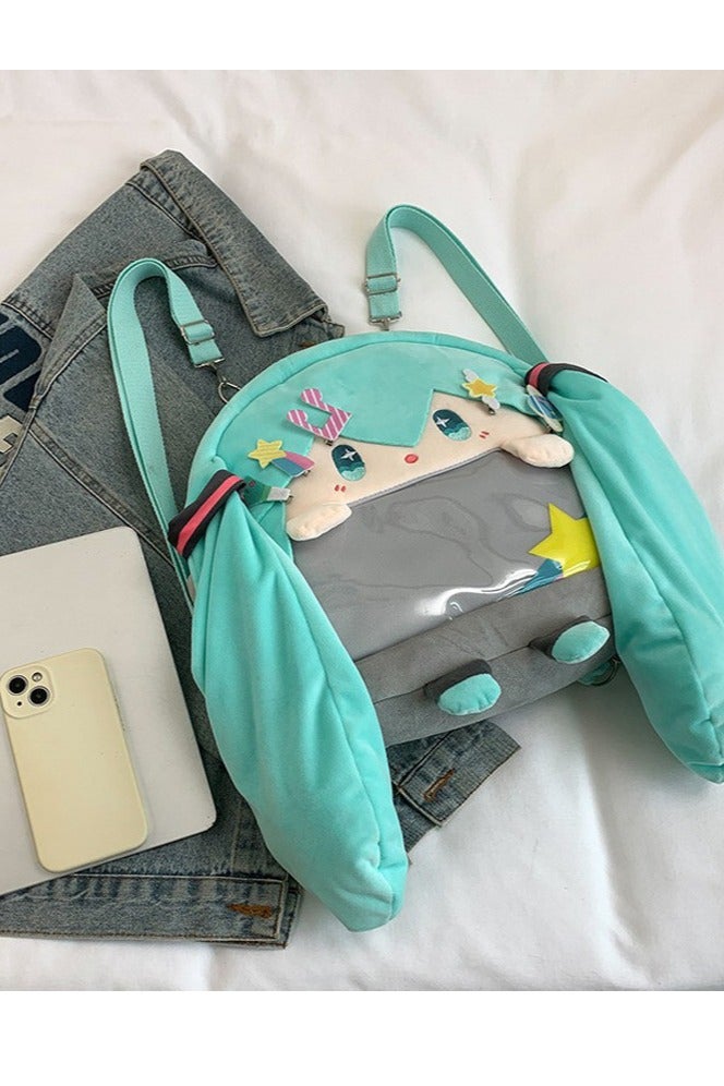 general Cute girl plush bag backpack student campus backpack transparent crossbody bag - Image 2