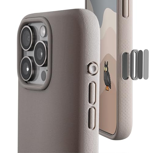 TineeOwl حافظة TineeOwl لهاتف iPhone 16 Pro Max مغناطيسية، زر التحكم في الكاميرا، متوافقة مع MagSafe، TPU، تصميم بسيط، نحيف/رقيق، قابض - سلسلة Dune (حجر، iPhone 16 Pro Max) - Image 1