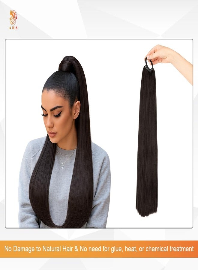 AHS Women’s Artificial Hair Extension Choti | Nakli Baal Long Hair Choti for Wedding & Party | Stylish Traditional Hair Extension for Girls & Women (Black) (Rubber Ponytail BR Extension) - Image 5