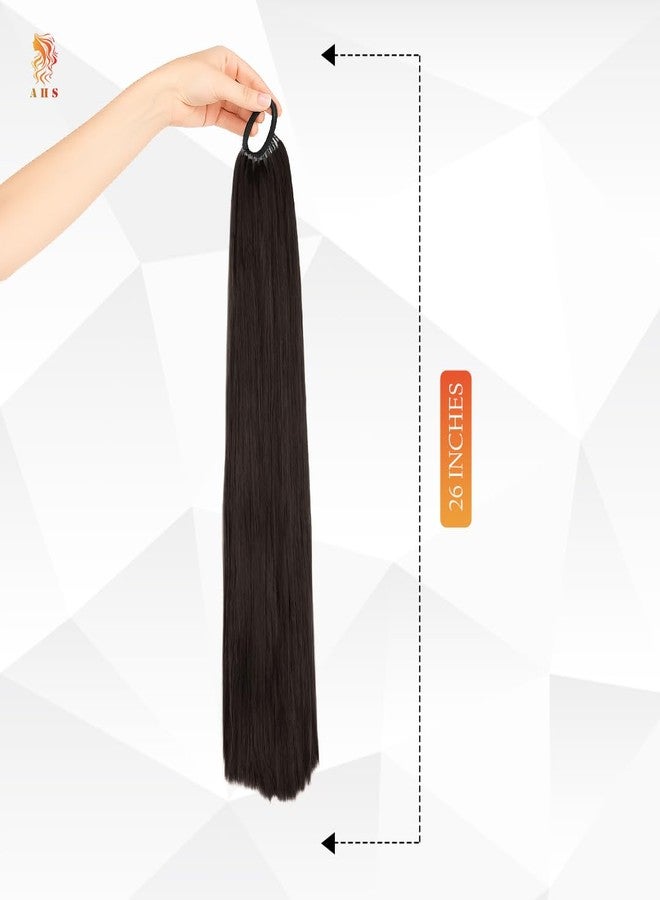 AHS Women’s Artificial Hair Extension Choti | Nakli Baal Long Hair Choti for Wedding & Party | Stylish Traditional Hair Extension for Girls & Women (Black) (Rubber Ponytail BR Extension) - Image 3