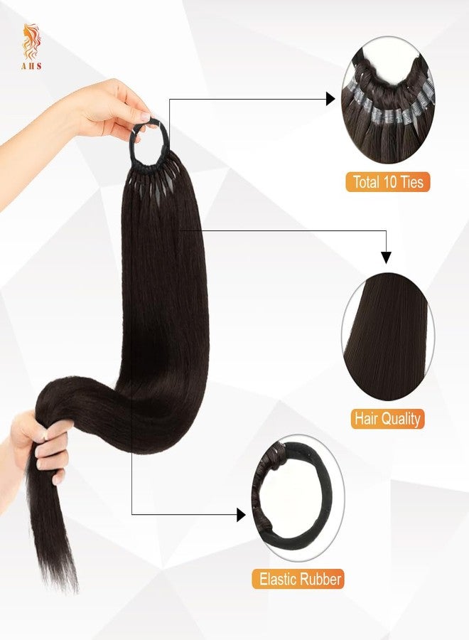 AHS Women’s Artificial Hair Extension Choti | Nakli Baal Long Hair Choti for Wedding & Party | Stylish Traditional Hair Extension for Girls & Women (Black) (Rubber Ponytail BR Extension) - Image 2