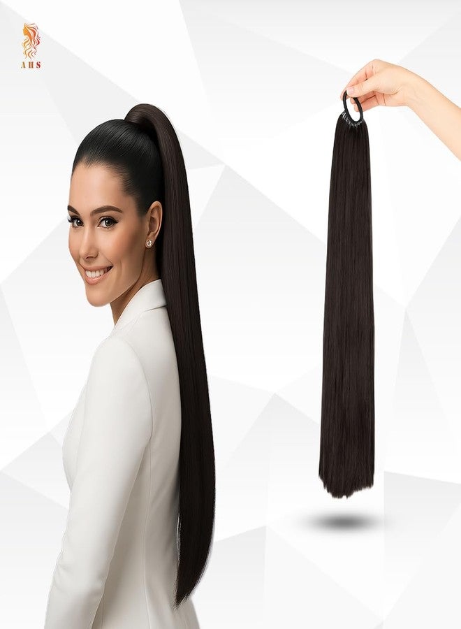 AHS Women’s Artificial Hair Extension Choti | Nakli Baal Long Hair Choti for Wedding & Party | Stylish Traditional Hair Extension for Girls & Women (Black) (Rubber Ponytail BR Extension) - Image 4