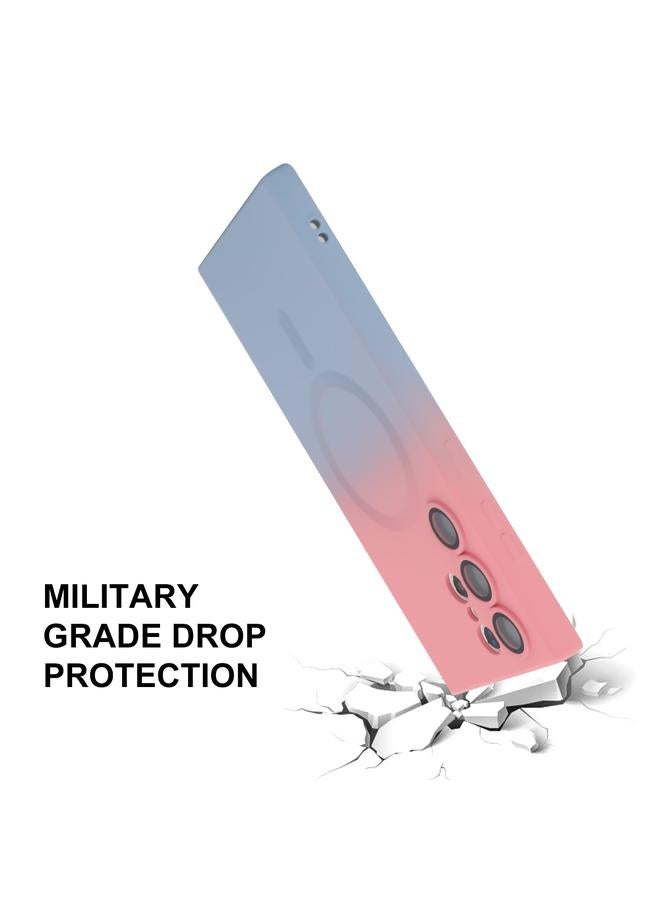 ENKAY Case For Samsung Galaxy S24 Ultra 5G Hat-Prince MagSafe Rainbow Gradient Silicone Phone Case with Lens Film - Image 4