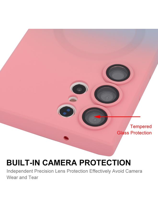 ENKAY Case For Samsung Galaxy S24 Ultra 5G Hat-Prince MagSafe Rainbow Gradient Silicone Phone Case with Lens Film - Image 5