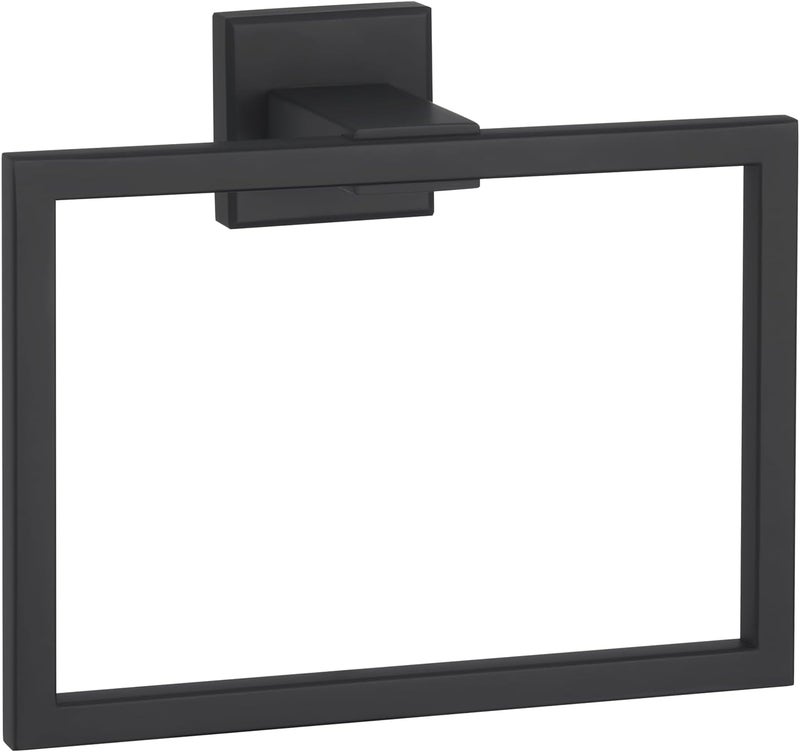 Angle Simple Towel Holder Matte Black, Stainless Steel Square Hand Towel Ring Rack Hanger for Bathroom Wall Mount, 7.09 Inches - Image 1