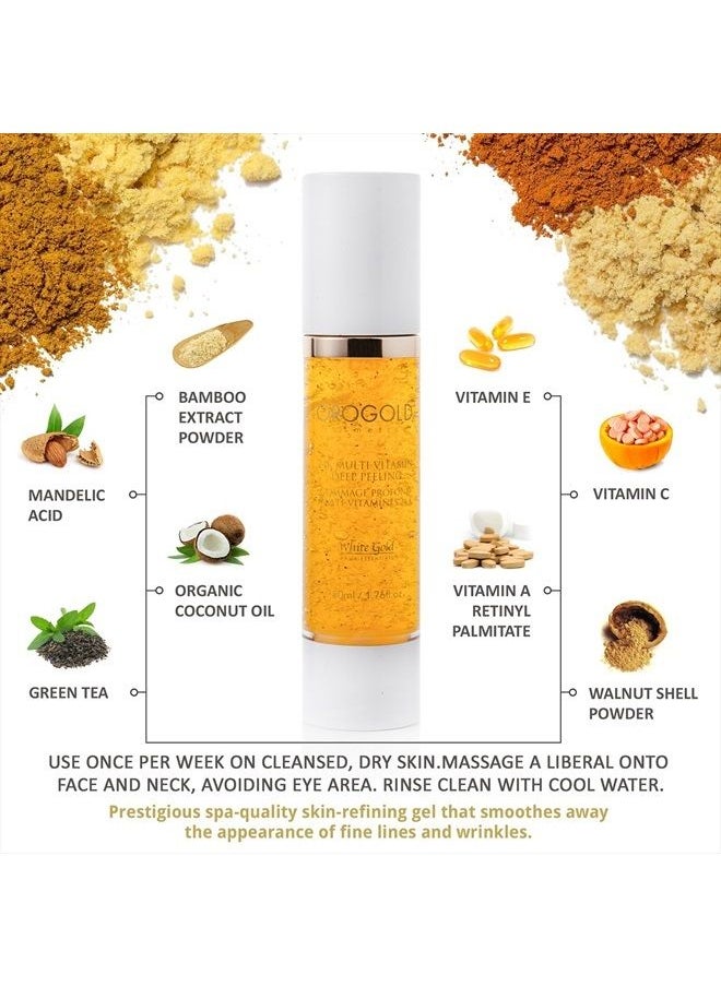 Orogold White Gold 24K Multi-Vitamin Deep Peeling Facial Exfoliator from OROGOLD Cosmetics - 50 ml., 1.76 fl. oz.  - Image 3