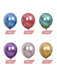 Boxwoods Multicolor Chrome Metallic Helium Balloons 60 PCS Pack  - Image 4