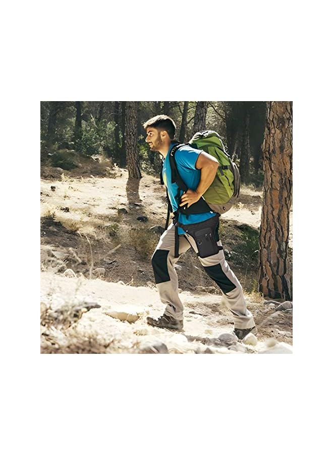 PROMASS Leg Pouch Bag | Drop Leg Belt Bags for Men Women | Thigh Pouch Outdoor Motorcycle Riding Hiking Waist Fanny Pack Travel Bags promass, black - Image 3