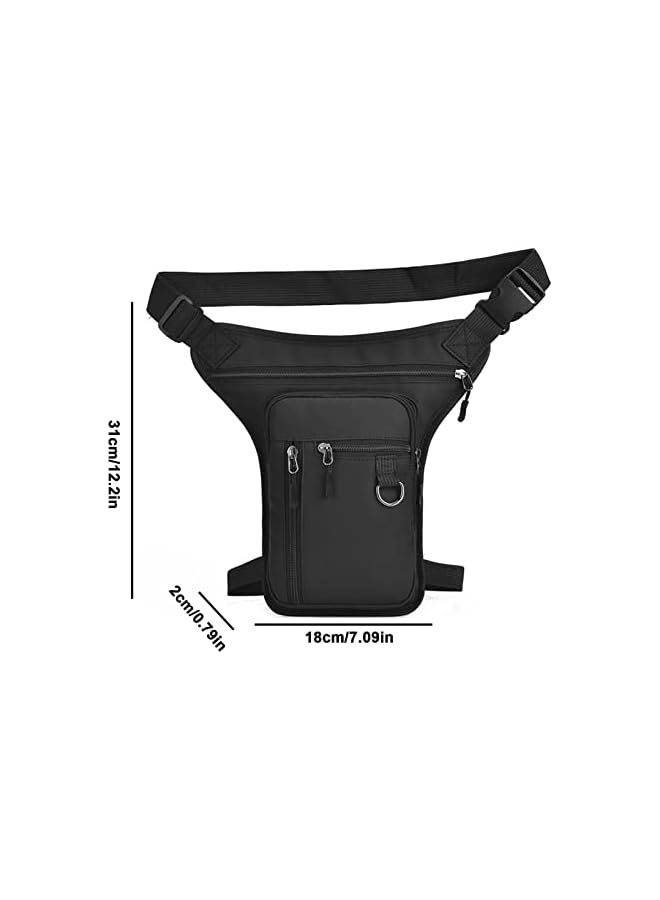 PROMASS Leg Pouch Bag | Drop Leg Belt Bags for Men Women | Thigh Pouch Outdoor Motorcycle Riding Hiking Waist Fanny Pack Travel Bags promass, black - Image 4