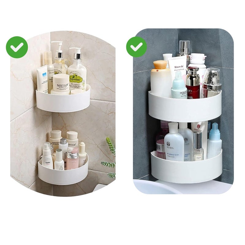 Self-Adhesive Plastic Corner Shelf - Multipurpose Wall Mount Storage Rack for Bathroom & Kitchen - Image 2