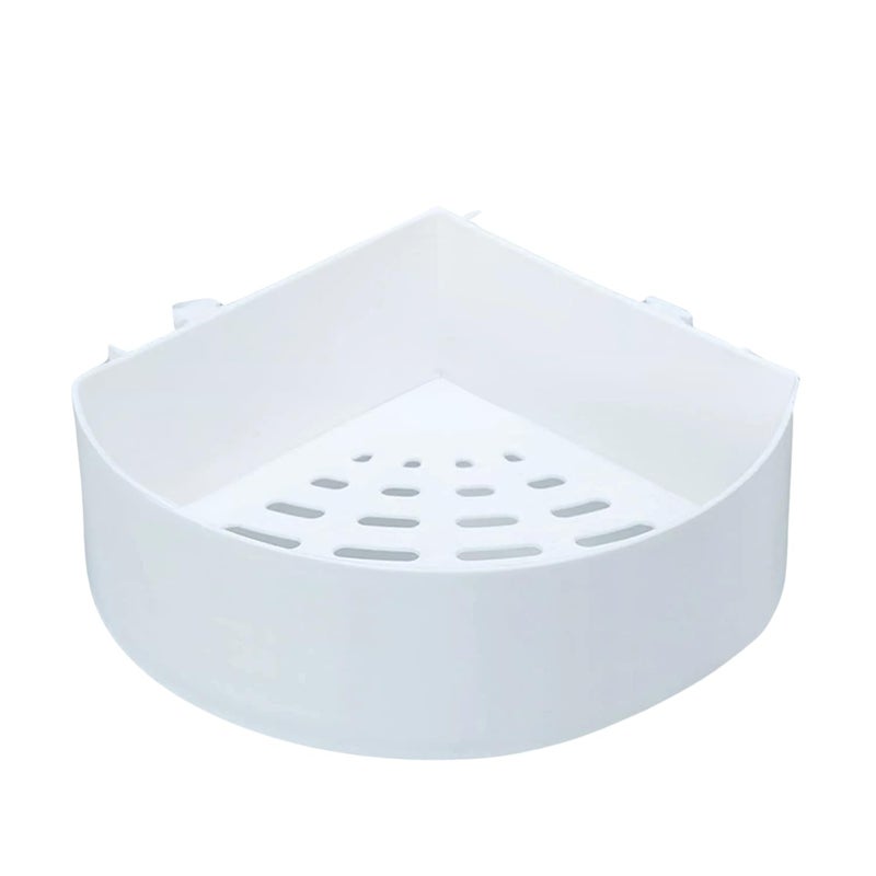 Self-Adhesive Plastic Corner Shelf - Multipurpose Wall Mount Storage Rack for Bathroom & Kitchen - Image 1