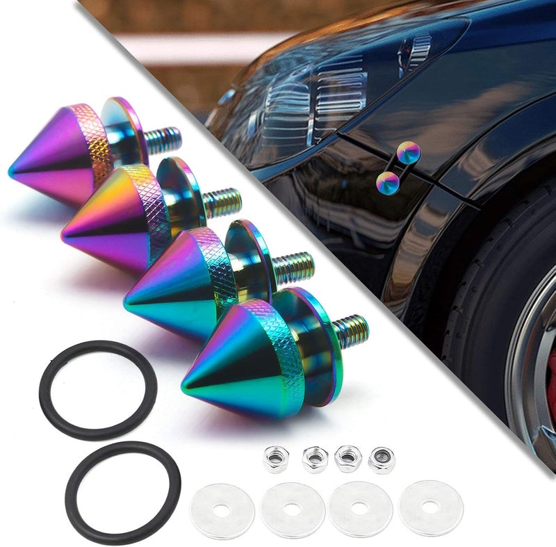 Xotic Tech Neo Aluminum Alloy Spike Quick Release Fasteners for Car Bumpers and Trunk - Image 1
