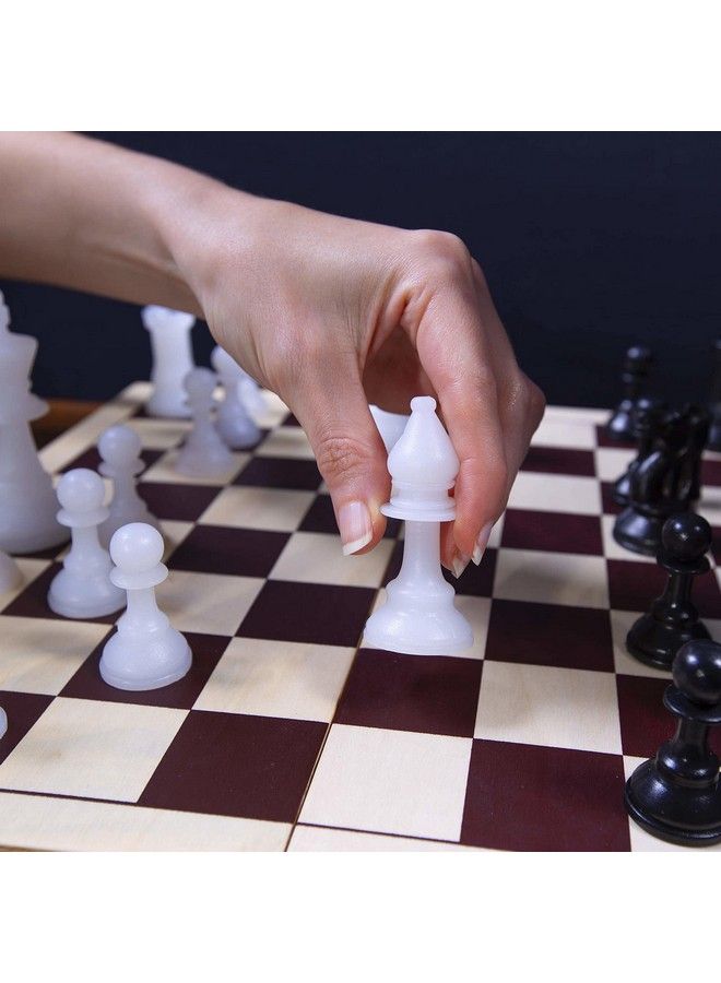 Brybelly Standard Staunton Chessmen Bucket 3.5" Tall King ; Full Set Of 32 Black & White Chess Pieces ; Replace Old Or Lost Pieces ; Solid Cast Plastic Set In Handy Carry Drum - Image 5