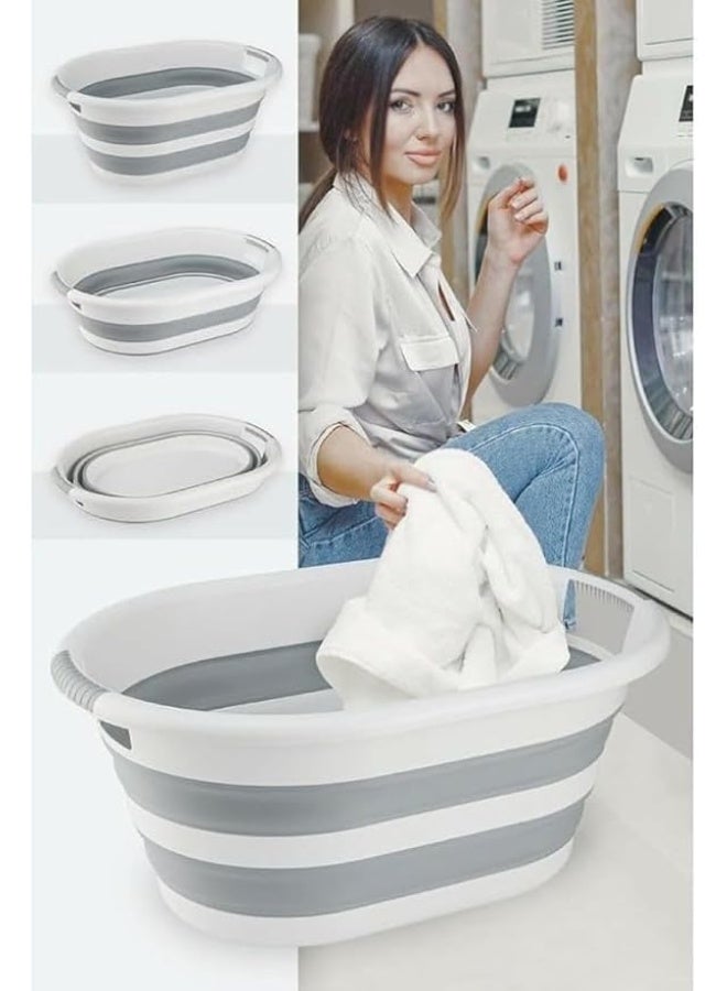 Foldable silicone bathtub and laundry basket – multi-purpose for travel, trips, and space saving. - Image 5