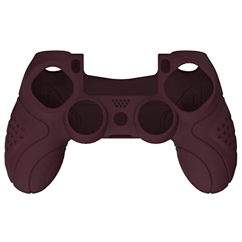 PlayVital Guardian Edition Wine Red Ergonomic Soft Anti-Slip Controller Silicone Case Cover for ps4, Rubber Protector Skin with Joystick Caps for ps4 Slim/Pro Controller - Image 2