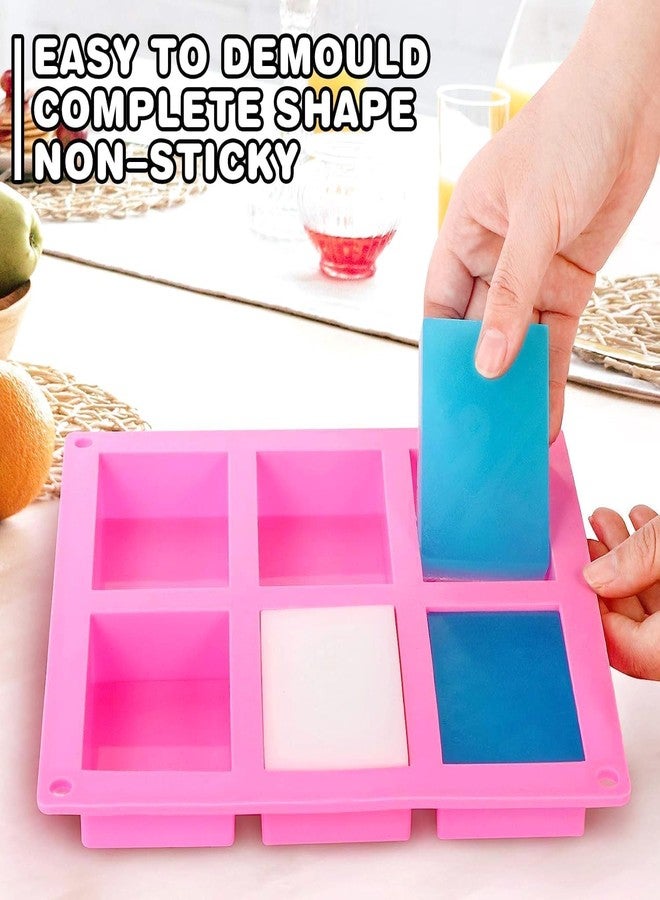 TP Incorp Silicone Soap Mold with 6 Cavities, Rectangle Baking Mould for Cake, Cupcakes, Chocolate, Ice Cubes - Image 2