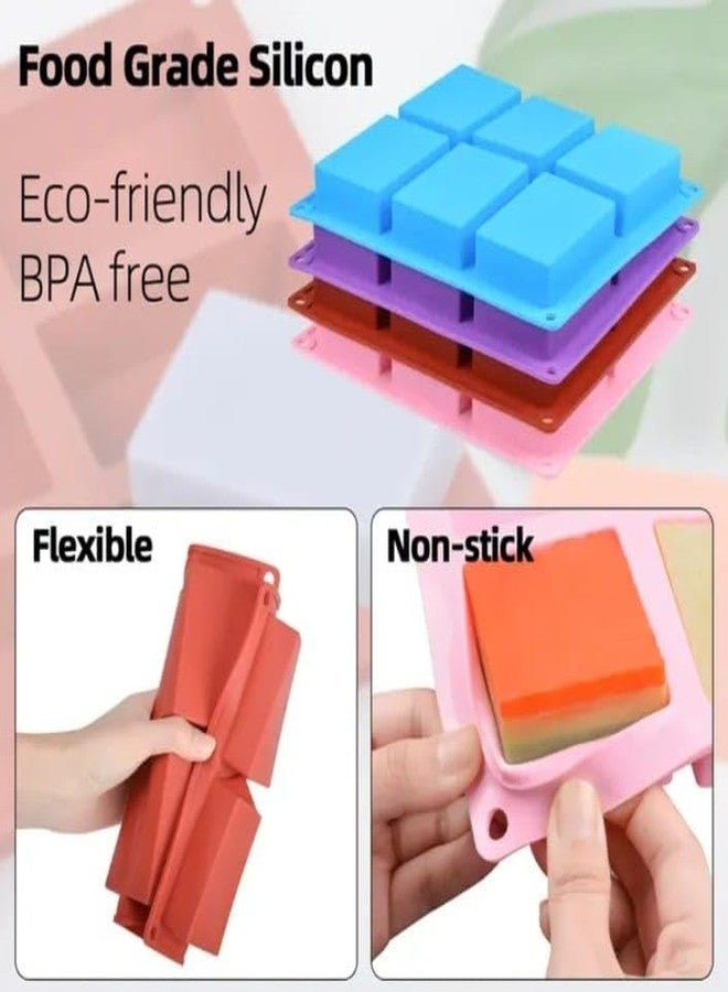 TP Incorp Silicone Soap Mold with 6 Cavities, Rectangle Baking Mould for Cake, Cupcakes, Chocolate, Ice Cubes - Image 3
