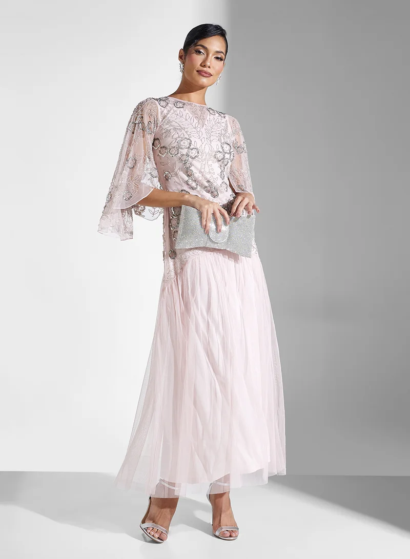 Frock and Frill Embellished Maxi Dress