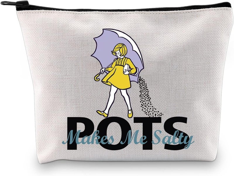 G2TUP POTS Awareness Gift POTS Makes Me Salty Makeup Bag POTS Syndrome Fighter Warrior Cosmetic Bag Dysautonomia Awareness Gift (POTS Makes Me Salty MB)