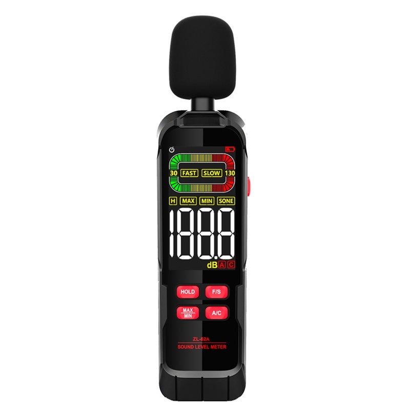 Household Noise Decibel Tester Professional 30-130dB Digital Noise Meter Handheld Fully Functional Digital Sound Level Meter LCD Backlit Display with Analogue Bar Maximum Minimum Display Data Hold - Image 1