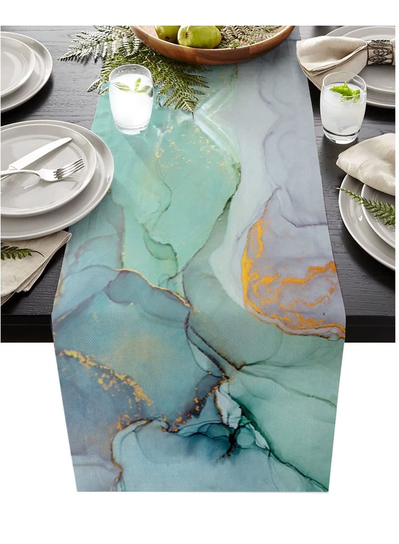 SYOSI Marble Gradient Table Cloth, 13"x70" Hotel Party Disposable Table Mat Doily Tablecloth Coffee Table Decor Cloth for Dining Room Kitchen Living Room Holiday Party Table - Image 1