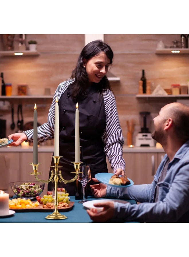 شموع مدببة، بني، 10 بوصات، مجموعة من 12 شمعة مدببة طويلة، عديمة الرائحة، بدون تنقيط، بدون دخان، مناسبة لديكور المنزل وحفلات الزفاف والعشاء، سلسلة ألوان طبيعية - Image 5